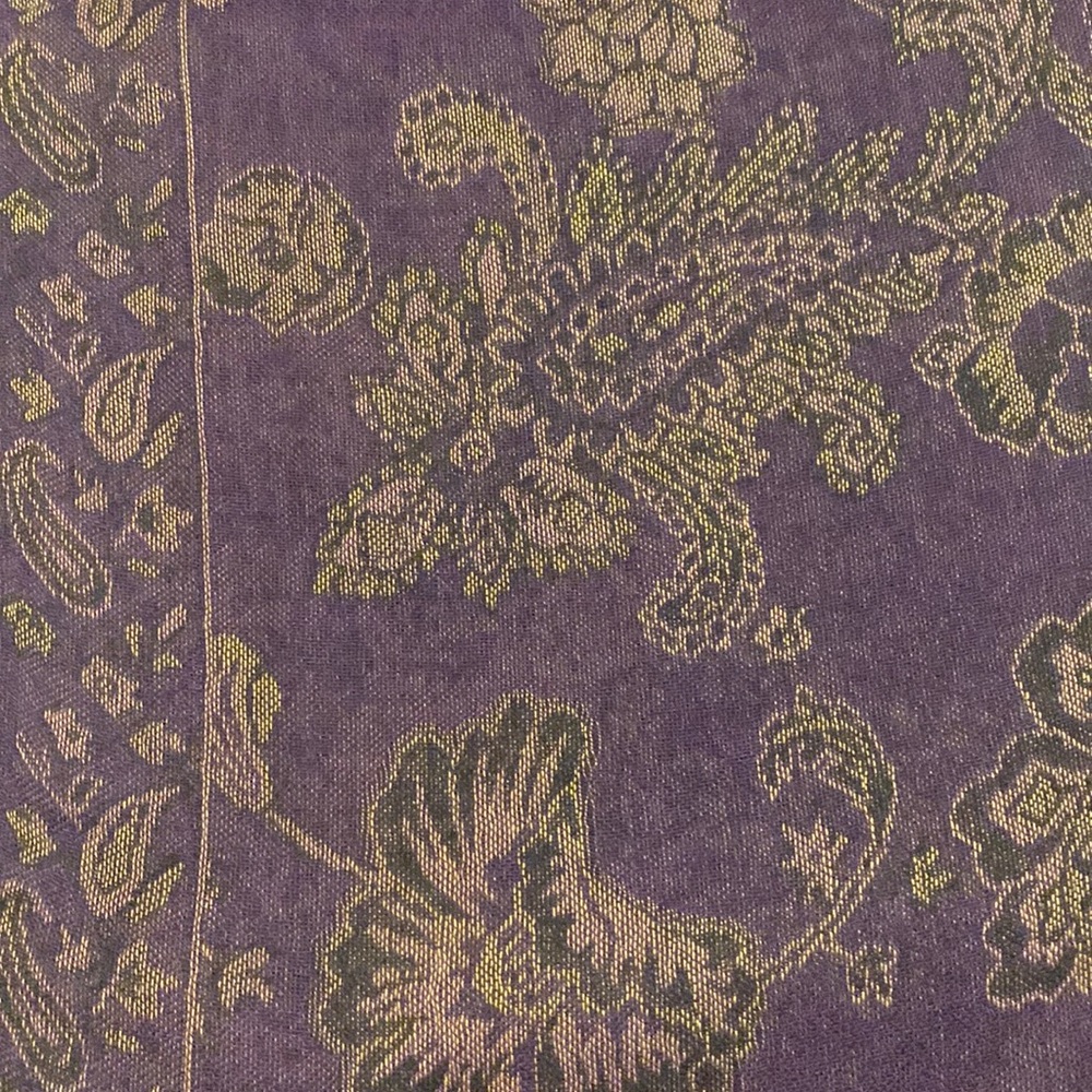 Pashmina Paisley Scarf Purple Tan NWT Classic Timeless Traditional